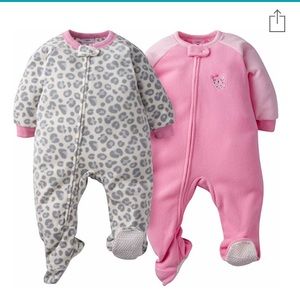 Gerber 2 pack 24mo Blanket Sleeper pink/leopard